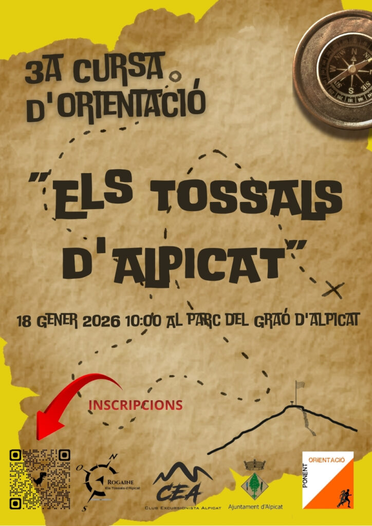 III CURSA D'ORIENTACIÓ ELS TOSSALS D'ALPICAT -PARC DEL GRAO  - AJORNADA AL 25 DE GENER