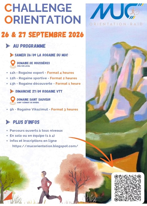 CHALLENGE ORIENTATION MUC 2026  (FRANÇA) Rogaine Opeu/Rogaine MTBO